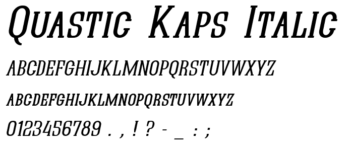Quastic Kaps Italic font